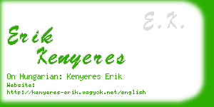 erik kenyeres business card